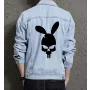 Bunny Skull Men's Urban Jean Jacket - Gift Idea for Him - Vintage Style for School Wear - Perfect for Christmas