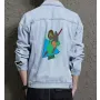 Retro Jade Denim Jacket for Women – Unique Gift – Anniversary Celebration