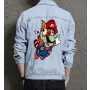 Retro Mario Denim Jacket for Men – Gift for Nintendo Fans – Christmas Gift