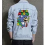 Retro Mario Denim Jacket for Men – Gift for Nintendo Fans – Christmas Gift