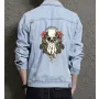 Skull Denim Jacket for Men - Gift for Skull Collectors - Halloween Costume