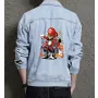 Supper Payaso Biker Denim Jacket - Retro Gaming Gift - Stylish Men's Outerwear - Birthday Present