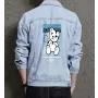 Teddy Bear Jean Jacket for Men – Gift for Streetwear Fans – Holiday Gift