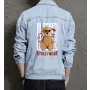 Teddy Bear Jean Jacket for Men – Gift for Streetwear Fans – Birthday Present