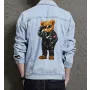 Teddy Black Jean Jacket for Men – Gift for Streetwear Fans – Birthday Present