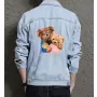Teddy Couple Selfie Jean Jacket for Men – Gift for Boyfriends – Christmas Gift