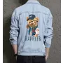 Teddy Happier Jean Jacket for Men – Gift for Streetwear Fans – Birthday Present