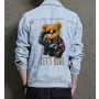 Teddy Lets Ride Jean Jacket for Men – Gift for Streetwear Fans – Christmas Gift