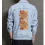 Teddy Never Giveup Jean Jacket for Men – Gift for Streetwear Fans – Birthday Present